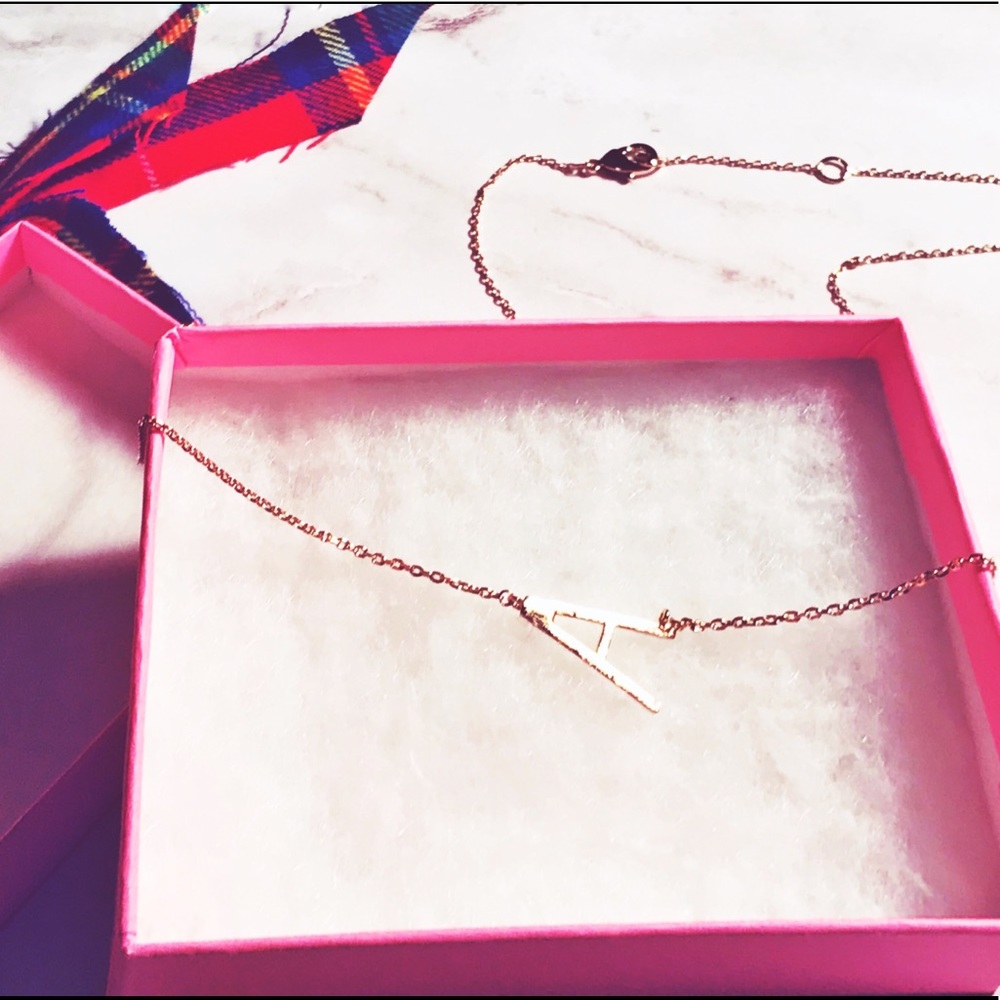 Gold Small Letter "A" Necklace. Alphabet Necklace